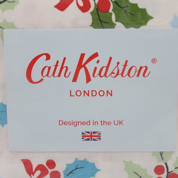 CATH KIDSTON LONDON Christmas Holly Multi Twin Sheets Set 100% Cotton Percale - Picture 5 of 7
